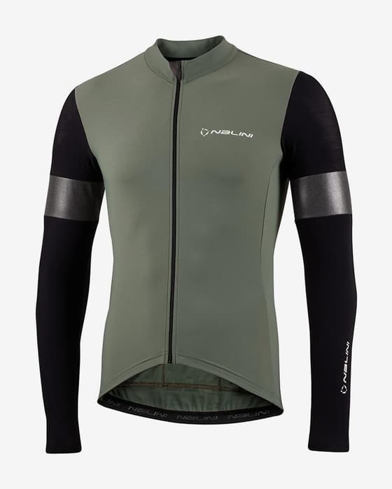 Maillot Nalini Warm Reflex manche longue vert-gris noir