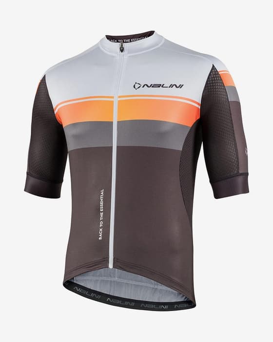 Maillot Nalini New Speed manche courte gris foncé orange blanc