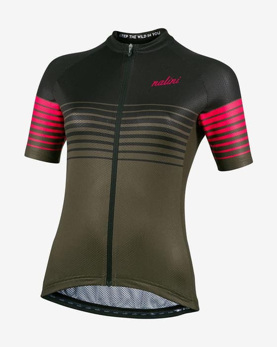 Maillot Nalini Cross manche courte vert foncé noir femme