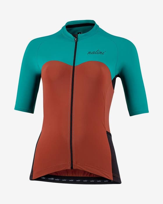 Maillot Nalini Bas Sun Block manga corta azul claro rojo mujer