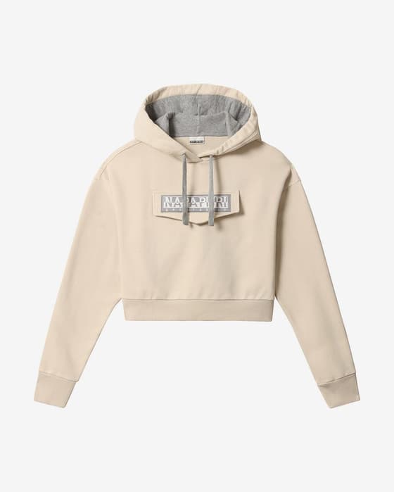 Sudadera con capucha Napapijri Burgee Cropped beige mujer