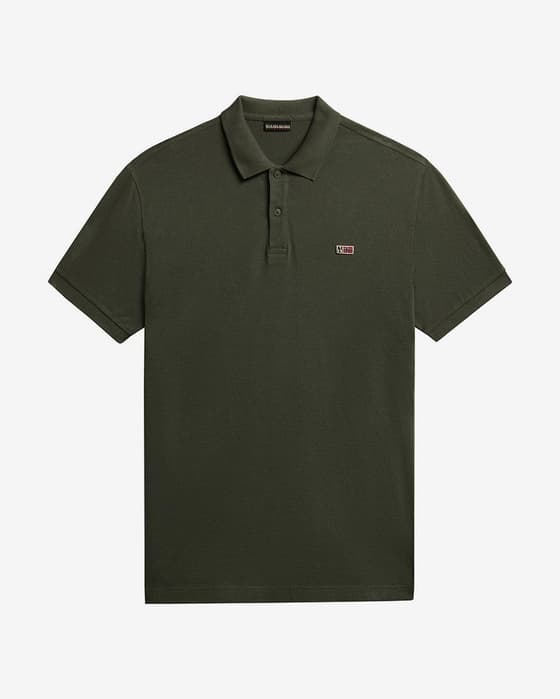 Polo Napapijri Taly 5 manga corta verde oscuro