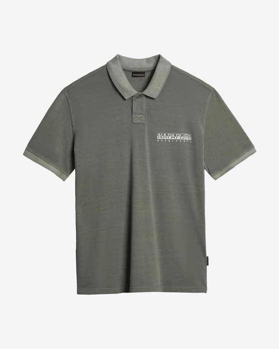 Polo Napapijri Meribe manga corta verde blanco