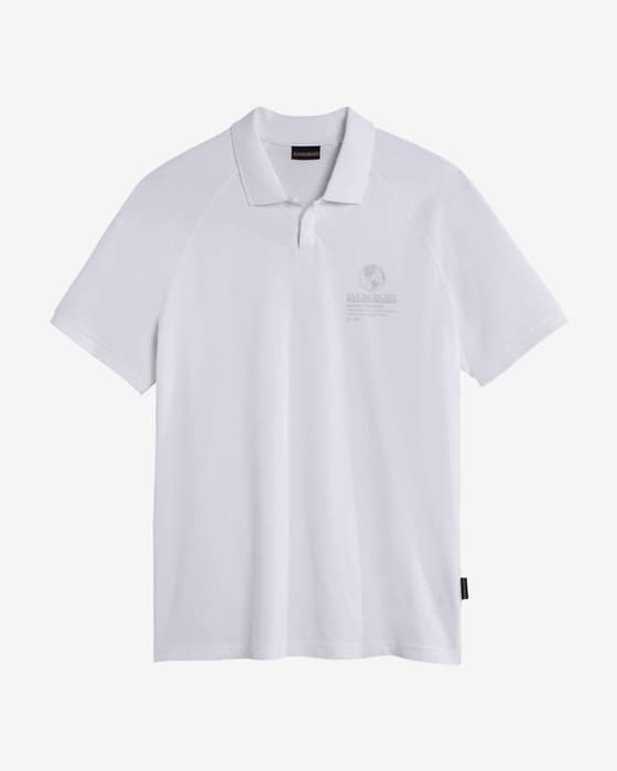 Polo Napapijri Santiago manga corta blanco gris