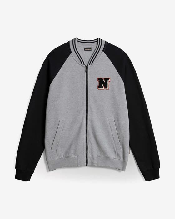 Sudadera Napapijri Quito Full Zip gris negro