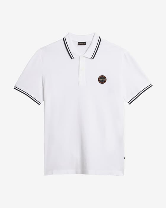 Polo Napapijri Macas manga corta blanco negro
