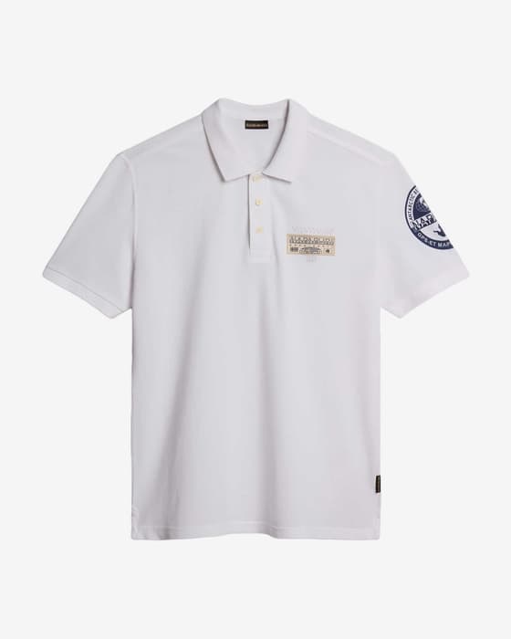 Polo Napapijri Amundsen manga corta blanco azul