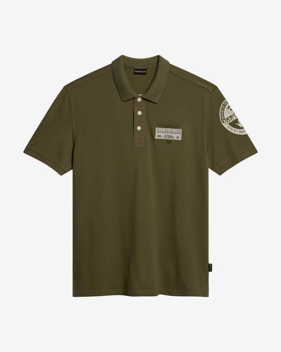 Polo Napapijri Amundsen manga corta verde caqui
