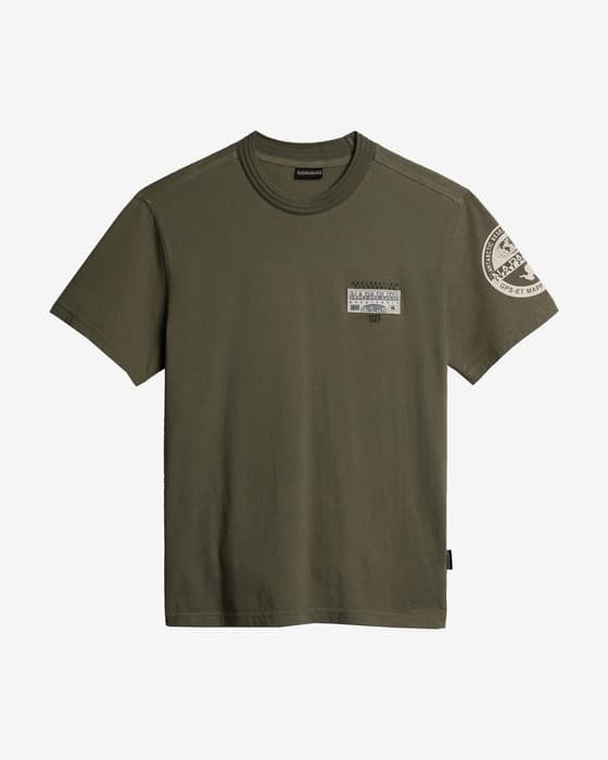 Camiseta Napapijri Amundsen manga corta verde blanco