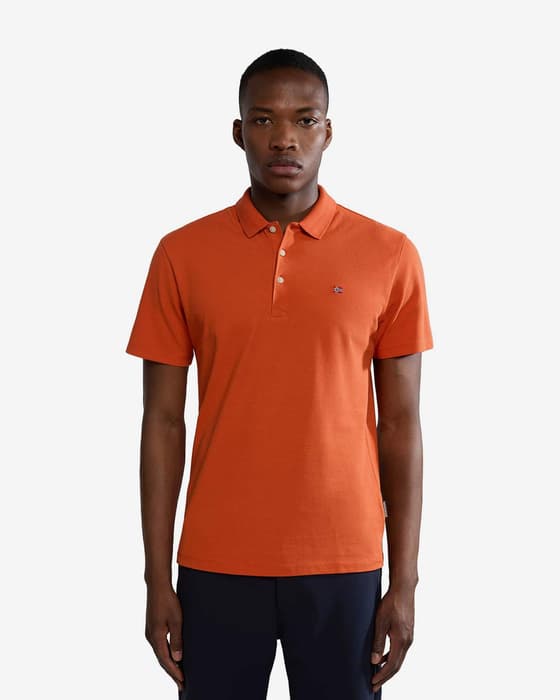 Polo Napapijri Ealis manga corta naranja mate