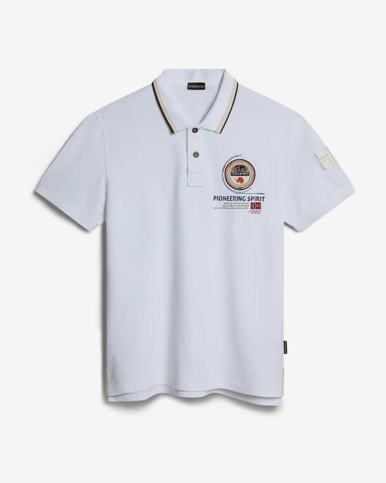 Polo Napapijri Gandy manga corta blanco puro