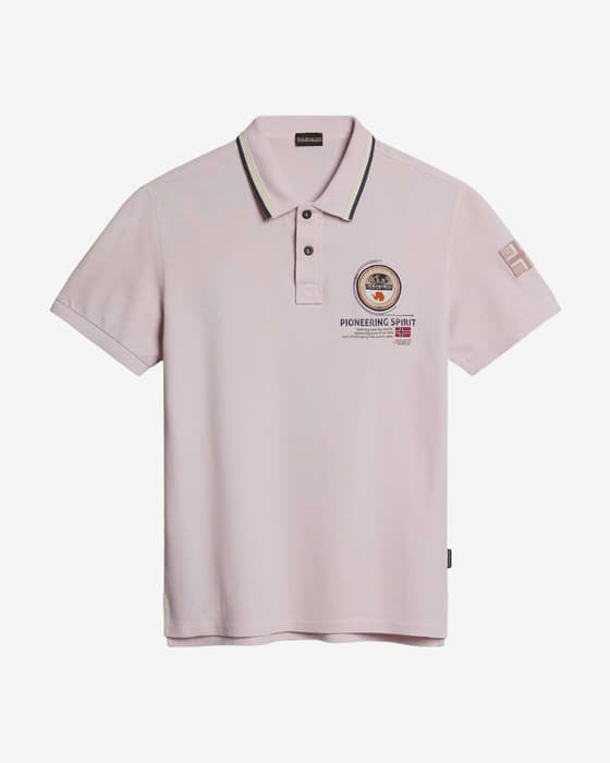 Polo Napapijri Gandy manga corta rosa negro