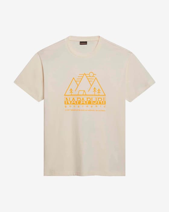 Camiseta Napapijri Faber manga corta blanco crema