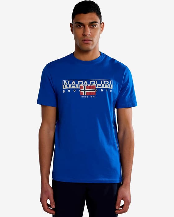 Camiseta Napapijri Aylmer manga corta azul luminoso