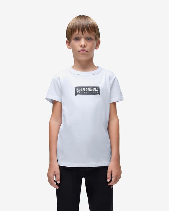 Napapijri Chamois Short Sleeve T-shirt pure white black Kids