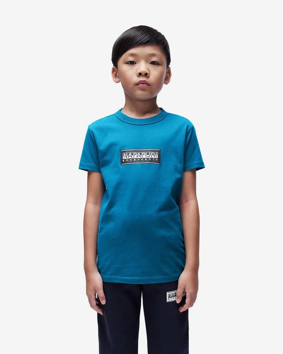 Camiseta Napapijri Chamois manga corta azul negro infantil