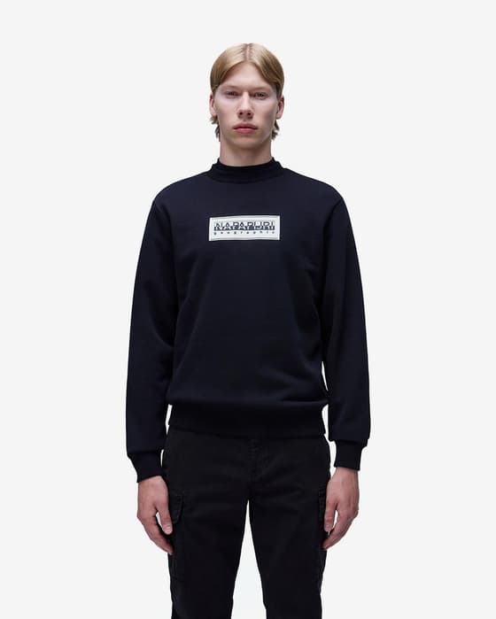 Sudadera Napapijri Box Logo negro puro blanco