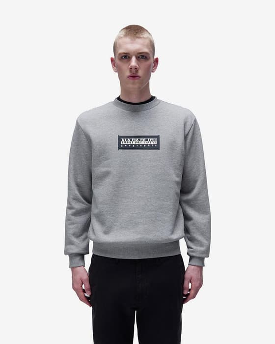 Sudadera Napapijri Box Logo gris negro