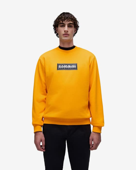 Sudadera Napapijri Box Logo naranja negro