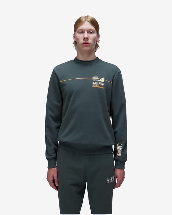 Sudadera Napapijri Glatt Half Zip verde grisáceo oscuro