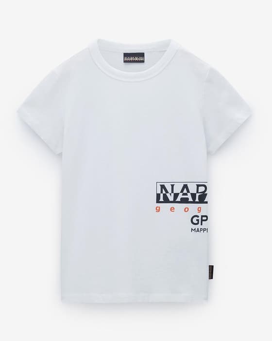 Napapijri Eiger Short Sleeve T-shirt pure white black Kids