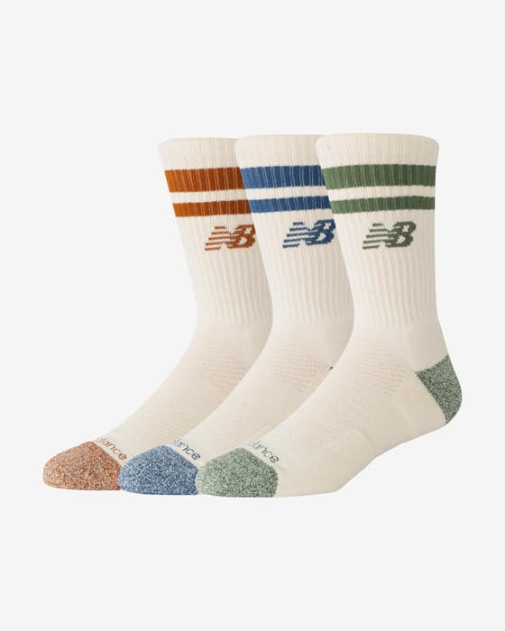 Calcetines New Balance Active Lifestyle Striped Crew verde azul naranja (3 pares)