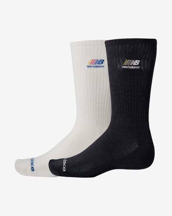 Calcetines New Balance Multi Color Logo Crew negro blanco crema (2 pares)