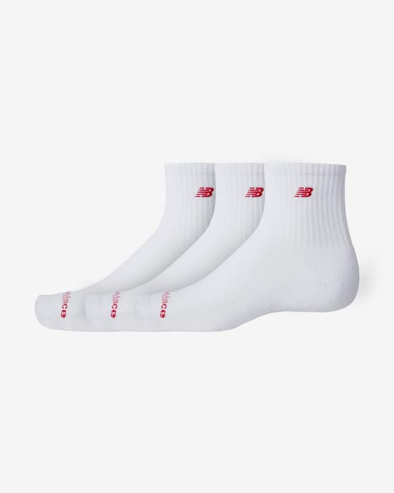 Calcetines New Balance Patch Logo blanco puro (3 pares)
