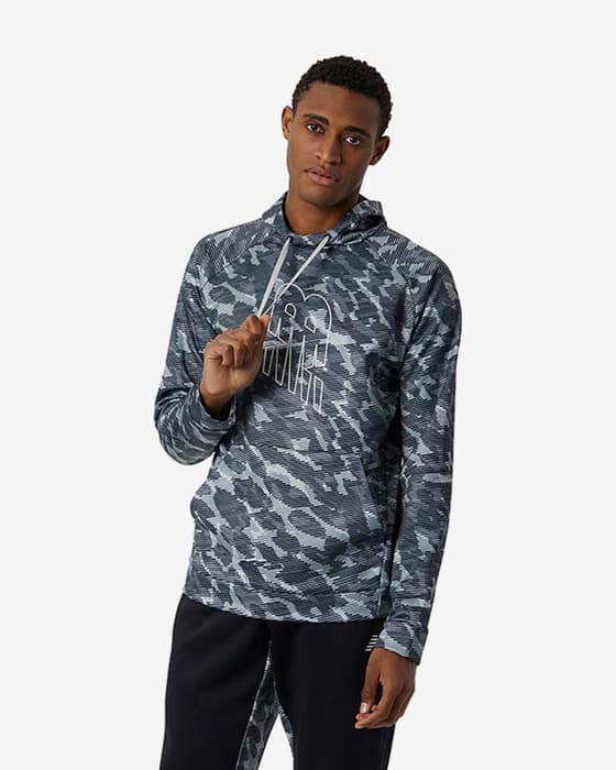 Sudadera con capucha New Balance Tenacity Performance Printed gris blanco