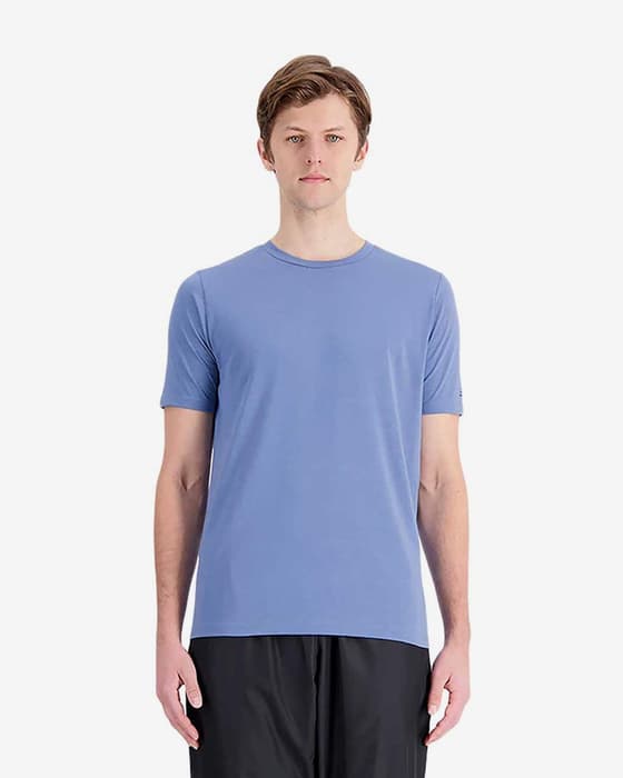 Camiseta New Balance Tenacity Heathertech Graphic manga corta azul