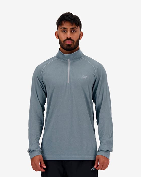 Sudadera New Balance Knit Half Zip gris