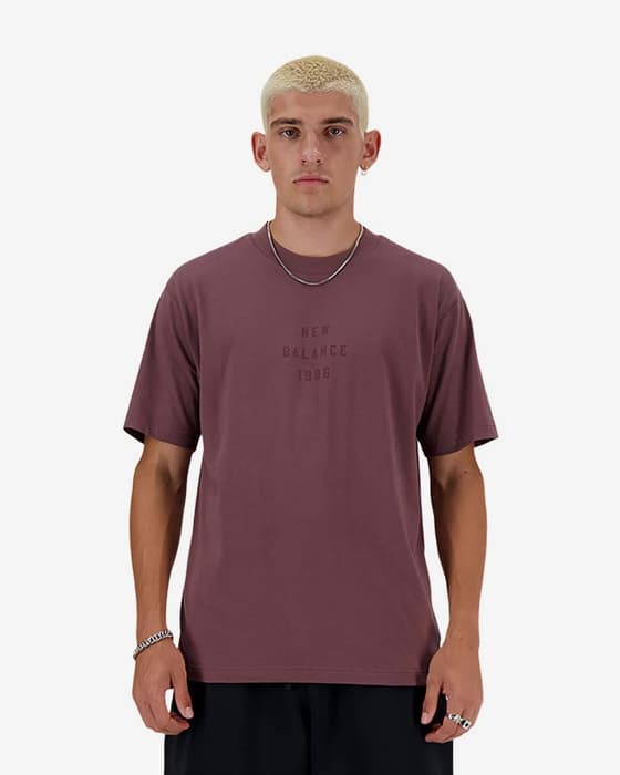 Camiseta New Balance Graphic manga corta pardo rojo