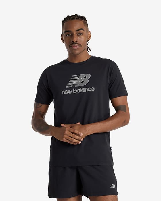 Camiseta New Balance Heathertech Logo manga corta negro puro