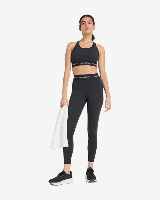 Malla larga New Balance Sleek High Rise negro puro mujer