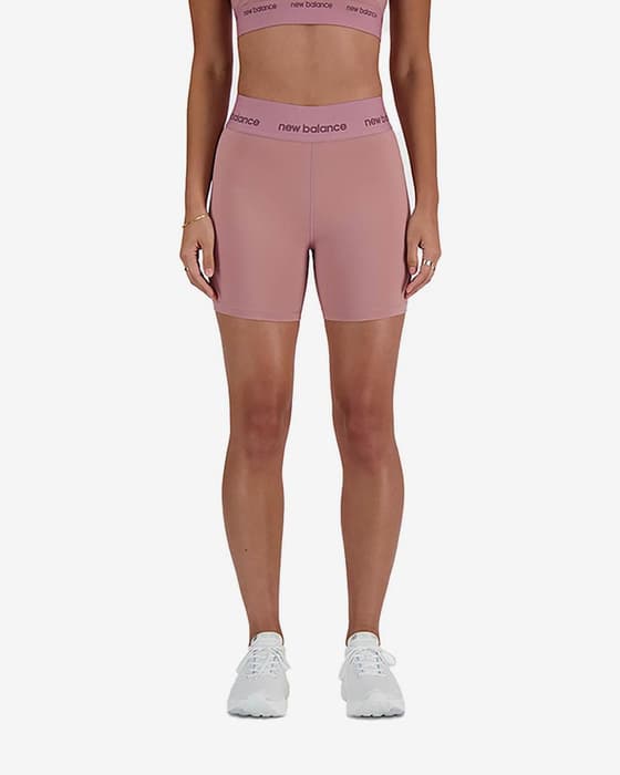 Malla corta New Balance Sleek 5 Inch rosa mate mujer
