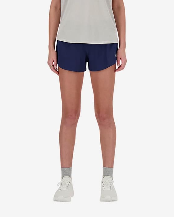 Pantalón corto New Balance RC Seamless Short 3 Inch azul marino mujer