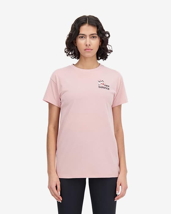 Camiseta New Balance Accelerate Pacer Graphic manga corta rosa negro mujer