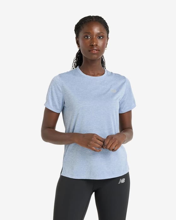 Camiseta New Balance Athletics manga corta azul claro mujer
