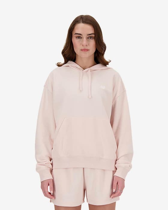 Sudadera con capucha New Balance Sport Essentials French Terry rosa cuarzo mujer