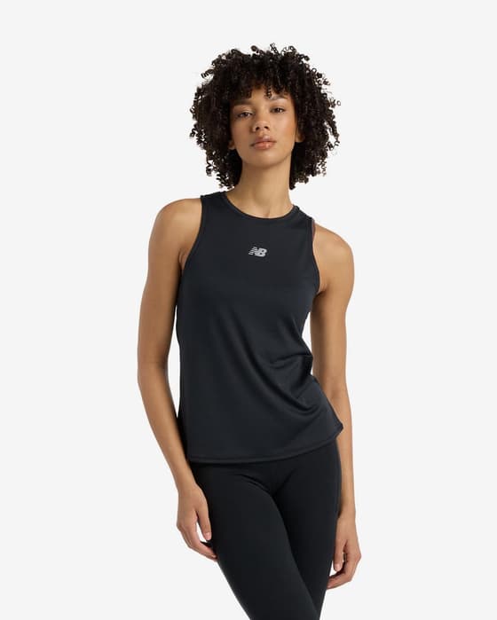 T-shirt New Balance Jacquard Slim alças preto intenso mulher