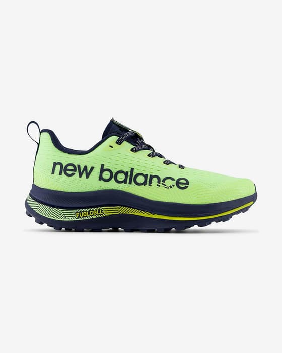 Zapatillas New Balance FuelCell SuperComp Trail verde lima azul oscuro mujer