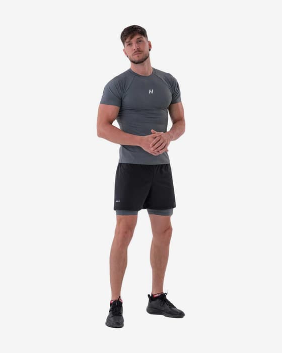 Pantalón corto Nebbia Double Layer negro gris