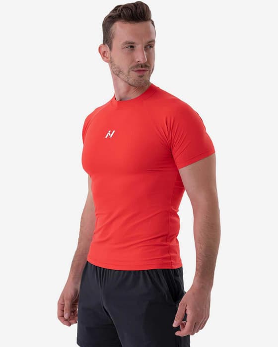 Camiseta Nebbia Functional Slim manga corta rojo