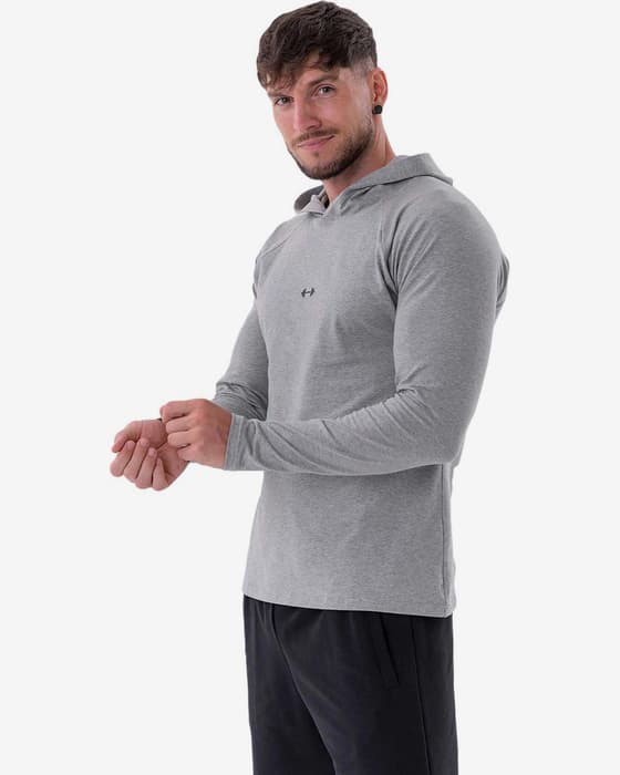Camiseta Nebbia Hood Logo manga larga gris