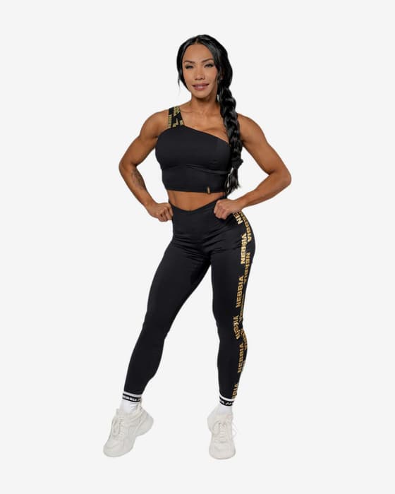 Sujetador Nebbia Intense Asymmetric negro dorado