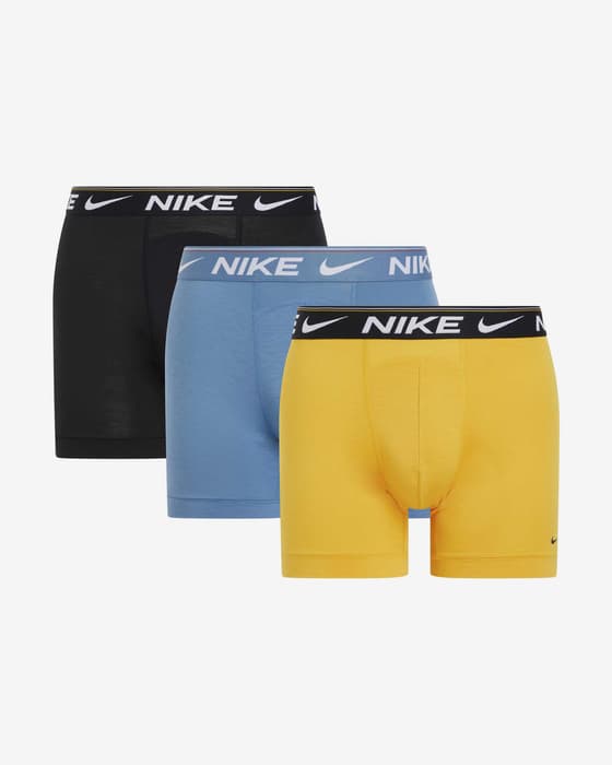 Bóxer Nike Brief Logo amarillo azul negro (3 unidades)