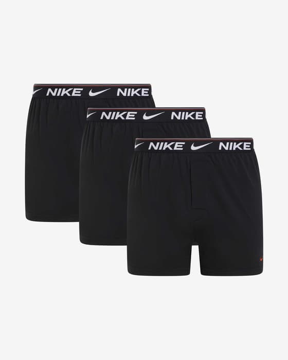 Bóxer Nike Logo negro puro blanco (3 unidades)