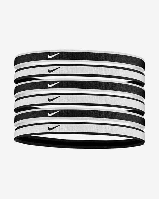 Cinta para la cabeza Nike Swoosh Sport blanco negro (6 unidades)