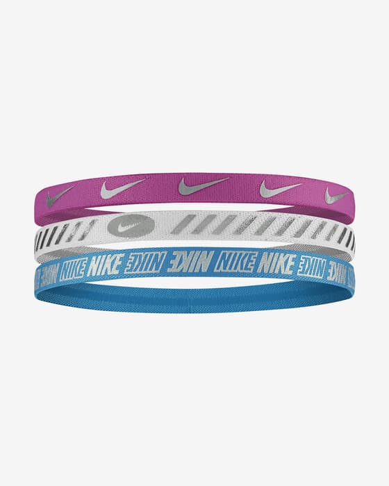 Hairband Nike Metallic 3.0 Pink White Blue Women (3 pack)