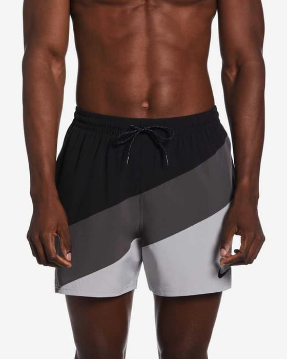 Maillot de bain Nike Swim Volley Stripe 5" noir gris